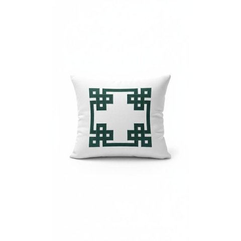 Kit 3 Almofadas Decorativas 50x50 Estampas Botânica, Geométrica Verde e Lisa