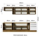 Ver imagem 4 de Armário de Cozinha Completa 300cm Rustic/Branco Veludo Lux da Sabrina Madesa