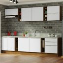 Ver imagem 1 de Armário de Cozinha Completa 300cm Rustic/Branco Veludo Lux da Sabrina Madesa
