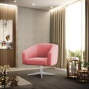 Ver imagem 6 de Cadeira Sala de Jantar Giratória Base Cromada Stella Suede D03 - D'Rossi Cor Rose