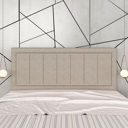 Cabeceira Estofada para Cama Queen Sevilla Bege - M. Arapongas 03 - 2 Cabeceira Estofada para Cama Queen Sevilla Bege - M. Arapongas 03 - 2