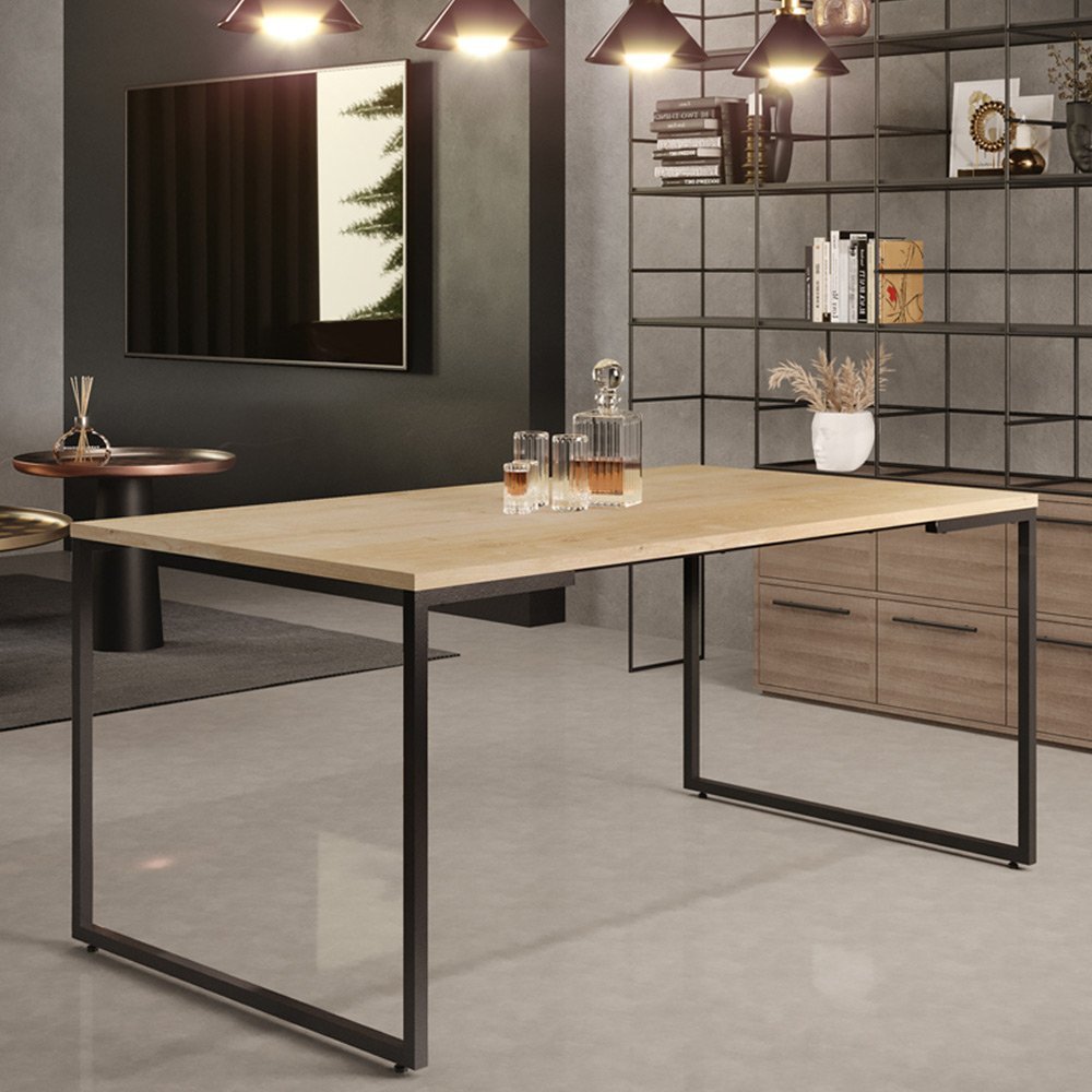 Mesa De Jantar 8 Lugares Retangular Rivera F01 Industrial Nature Fosco ...