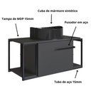 Ver imagem 5 de Gabinete Suspenso para Banheiro 80cm P1019 Grafite com Cuba Berlin Preta