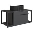 Ver imagem 1 de Gabinete Suspenso para Banheiro 80cm P1019 Grafite com Cuba Berlin Preta