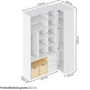 Ver imagem 3 de Conjunto Mesa e Cadeira Evolutiva, Prateleira e Guarda Roupa Modulado Wave Casatema MadeiraOriginals Branco/Marrom