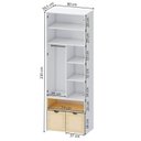 Ver imagem 5 de Conjunto Mesa e Cadeira Evolutiva, Prateleira e Guarda Roupa Modulado Wave Casatema MadeiraOriginals Branco/Marrom