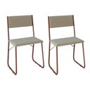 Ver imagem 1 de Kit 2 Cadeiras de Jantar Estofadas Angra - Cobre e Bege