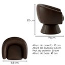 Ver imagem 3 de Poltrona Decorativa Cave Base Giratoria Courino Tcs 721 Moll