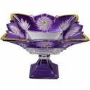 Ver imagem 3 de Centro de Mesa em Cristal com Pé Roxo com Dourado - 20x27cm - Centro de Mesa Elegante com Detalhes e