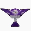 Ver imagem 1 de Centro de Mesa em Cristal com Pé Roxo com Dourado - 20x27cm - Centro de Mesa Elegante com Detalhes e