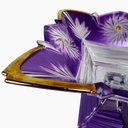 Ver imagem 5 de Centro de Mesa em Cristal com Pé Roxo com Dourado - 20x27cm - Centro de Mesa Elegante com Detalhes e