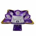 Ver imagem 4 de Centro de Mesa em Cristal com Pé Roxo com Dourado - 20x27cm - Centro de Mesa Elegante com Detalhes e