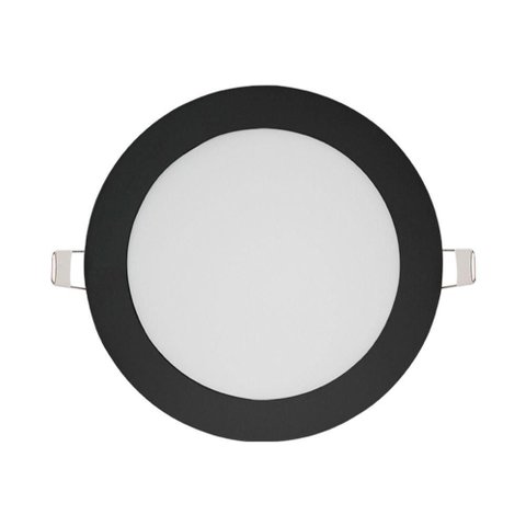 Kit 10 Painéis de LED Redondo Embutir 18W 6500k Bivolt Preto Blumenau Iluminação