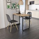 Ver imagem 2 de Mesa de Cozinha Porto Natural 90 cm com 02 Cadeiras Eiffel Preto - D’Rossi