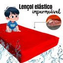 Ver imagem 3 de Capa Protetora Impermeável Hospitalar P/ Colchão Lençol Elástico Solteiro 88x188x20cm - Vermelha