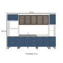 Ver imagem 4 de Cozinha Completa Amara 13 Portas 4 Gavetas com Vidro 40250777 Azul/branco - Politorno