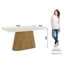 Ver imagem 2 de Mesa de Jantar Olivia 160 Cm Canto Reto com Vidro Nature Off White – Henn
