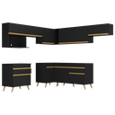 Ver imagem 7 de Armário de Cozinha Completa de Canto Veneza Multimóveis V2071 Preto/dourado