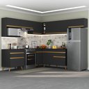 Ver imagem 2 de Armário de Cozinha Completa de Canto Veneza Multimóveis V2071 Preto/dourado