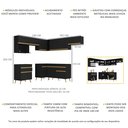 Ver imagem 4 de Armário de Cozinha Completa de Canto Veneza Multimóveis V2071 Preto/dourado