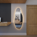 Ver imagem 2 de Espelho Orgânico Decorativo Lapidado com Led 80x50 Cm E05 para Sala, Quarto, Banheiro, 3000k 220v