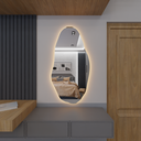 Ver imagem 3 de Espelho Orgânico Decorativo Lapidado com Led 80x50 Cm E05 para Sala, Quarto, Banheiro, 3000k 220v