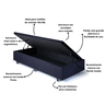 Cama Box Baú Solteirinho Suede 78x188x42cm com Pistão a Gás - 4
