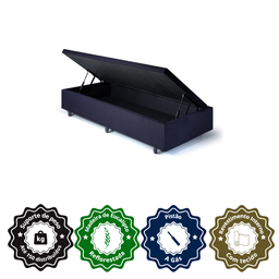 Cama Box Baú Solteirinho Suede 78x188x42cm com Pistão a Gás - 5