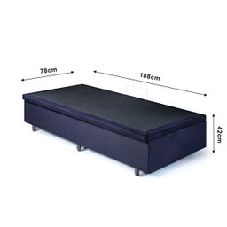 Cama Box Baú Solteirinho Suede 78x188x42cm com Pistão a Gás - 2