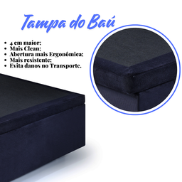 Cama Box Baú Solteirinho Suede 78x188x42cm com Pistão a Gás - 7
