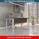 Ver imagem 2 de Mesa Escritório P25 Tub Pandin 120 Cm (larg) Tampo Mdp Walnut Pé Aço Tubular Lilás