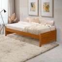 Ver imagem 2 de Cama Solteiro Gabrieli Mona Estrutura Reforçada Madeira Maciça Vintage Retrô Alta Qualidade Imbuia