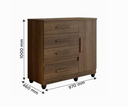 Ver imagem 2 de Cômoda New Florença 4 Gavetas 1 Porta Castanho - Benetil