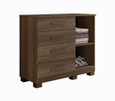 Ver imagem 3 de Cômoda New Florença 4 Gavetas 1 Porta Castanho - Benetil