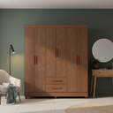 Ver imagem 4 de Roupeiro Lite 6 Portas 2 Gavetas Guarda-roupa Casal - Carvalho Oak