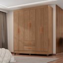 Ver imagem 5 de Roupeiro Lite 6 Portas 2 Gavetas Guarda-roupa Casal - Carvalho Oak