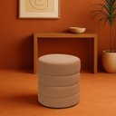 Ver imagem 2 de Puff Decorativo Redondo Mid Bouclé Terracota - Nexta Casa