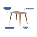 Ver imagem 3 de Conjunto Sala de Jantar com Mesa 130cm e 4 Cadeiras Paola Marrom/Madeira/Off White/Nature/Nude