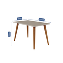 Ver imagem 4 de Conjunto Sala de Jantar com Mesa 130cm e 4 Cadeiras Paola Marrom/Madeira/Off White/Nature/Nude
