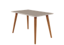 Ver imagem 2 de Conjunto Sala de Jantar com Mesa 130cm e 4 Cadeiras Paola Marrom/Madeira/Off White/Nature/Nude