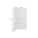 Ver imagem 5 de Guarda Roupa 4 Portas Jujuba C- e 2 Gavetas Nature-branco - Permóbili Baby