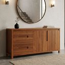 Ver imagem 3 de Aparador Buffet para Sala de Jantar 2 Portas 4 Gavetas 165cm Madeira Maciça Dunia F06 Rústico Escuro