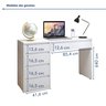 Escrivaninha 5 Gavetas 100% MDF Berlim Yescasa - 12