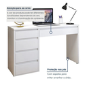 Ver imagem 6 de Escrivaninha Mesa de Escritório Penteadeira 100% MDF 136cm Berlim Yescasa Branca