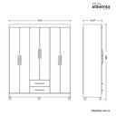 Ver imagem 5 de Guarda Roupa Âmbar Solteiro 6 Portas com Espelho Albatroz