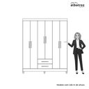 Ver imagem 6 de Guarda Roupa Âmbar Solteiro 6 Portas com Espelho Albatroz