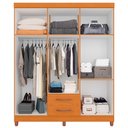 Ver imagem 3 de Guarda Roupa Âmbar Solteiro 6 Portas com Espelho Albatroz