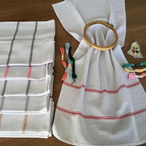 Pano de Prato Lomaer Barra Etamini P/bordar 06 Uds Branco