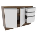 Ver imagem 6 de Balcão de Pia Armário de Cozinha 120 cm 2 Portas e 3 Gavetas (Com Tampo) Rustic/Branco Glamy Madesa