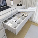 Ver imagem 3 de Escrivaninha Mesa de Escritório Penteadeira 100% MDF 136cm Berlim Yescasa Off White